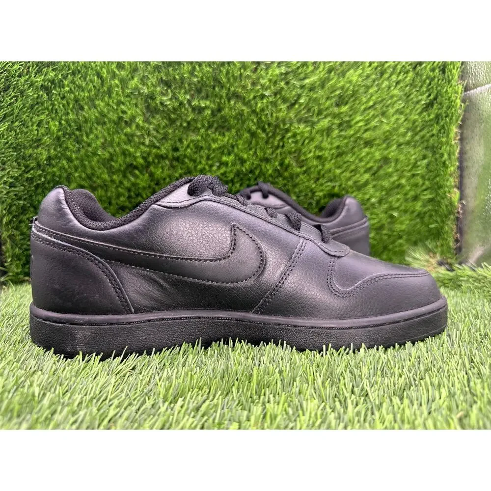 Nike Ebernon Low AQ1775-003 Athletic Sneaker Men's 8 Black Leather Gym Workout